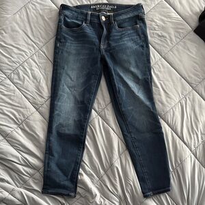 American Eagle Outfitters Women's Dark Blue crop jeggings